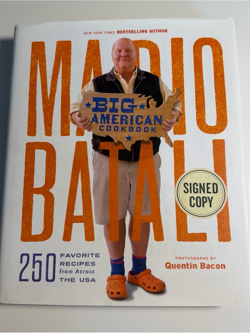 Mario Batali 1st edition Big American Cookbook - Orange Cover (Signed Copy)
